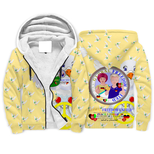 Plush Hoodie GLOBAL FREEDOM UNITED© Afghanistan & Germany Yellow