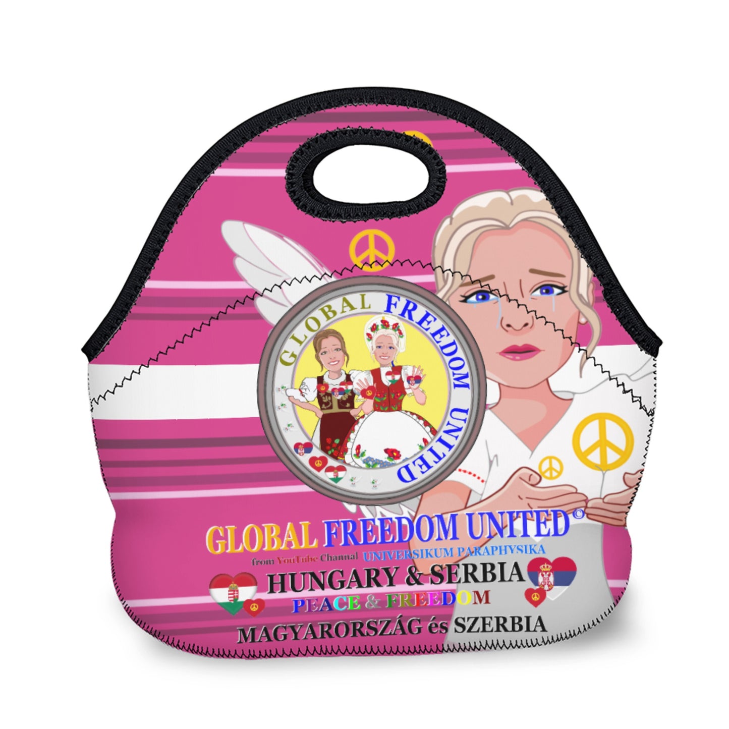 Meal Bag GLOBAL FREEDOM UNITED© Women Hungary & Serbia Pink 1