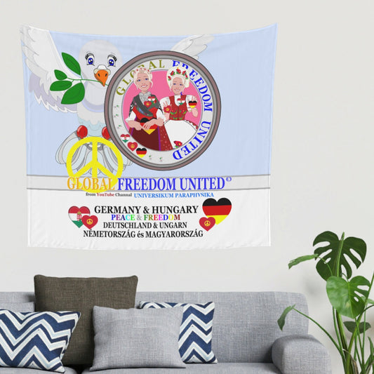 Tapestry Global Freedom United Women Hungary & Germany Old Peace Light Blue