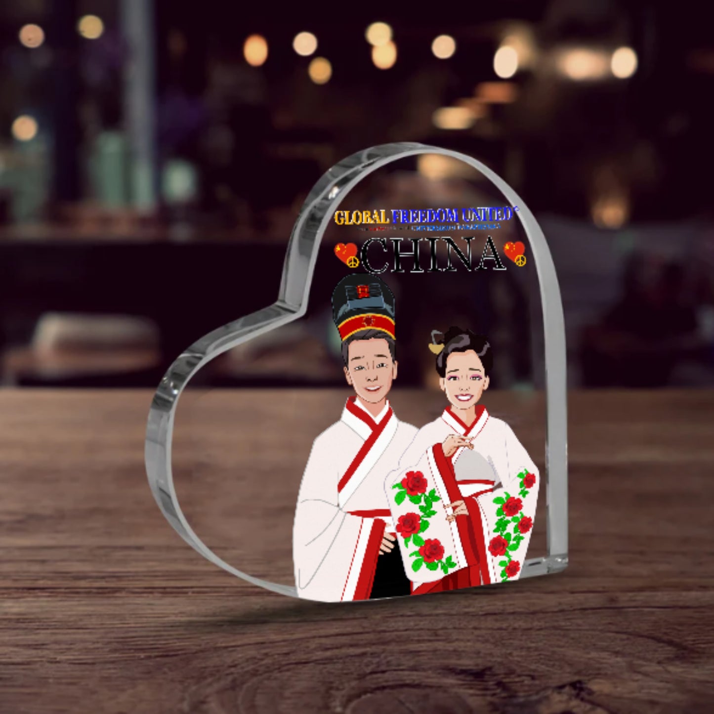 Acrylic Plaque GLOBAL FREEDOM UNITED© Couple China