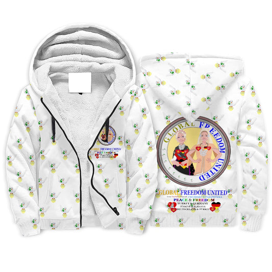 Plush Hoodie GLOBAL FREEDOM UNITED© Women Turkey & Germany Wight