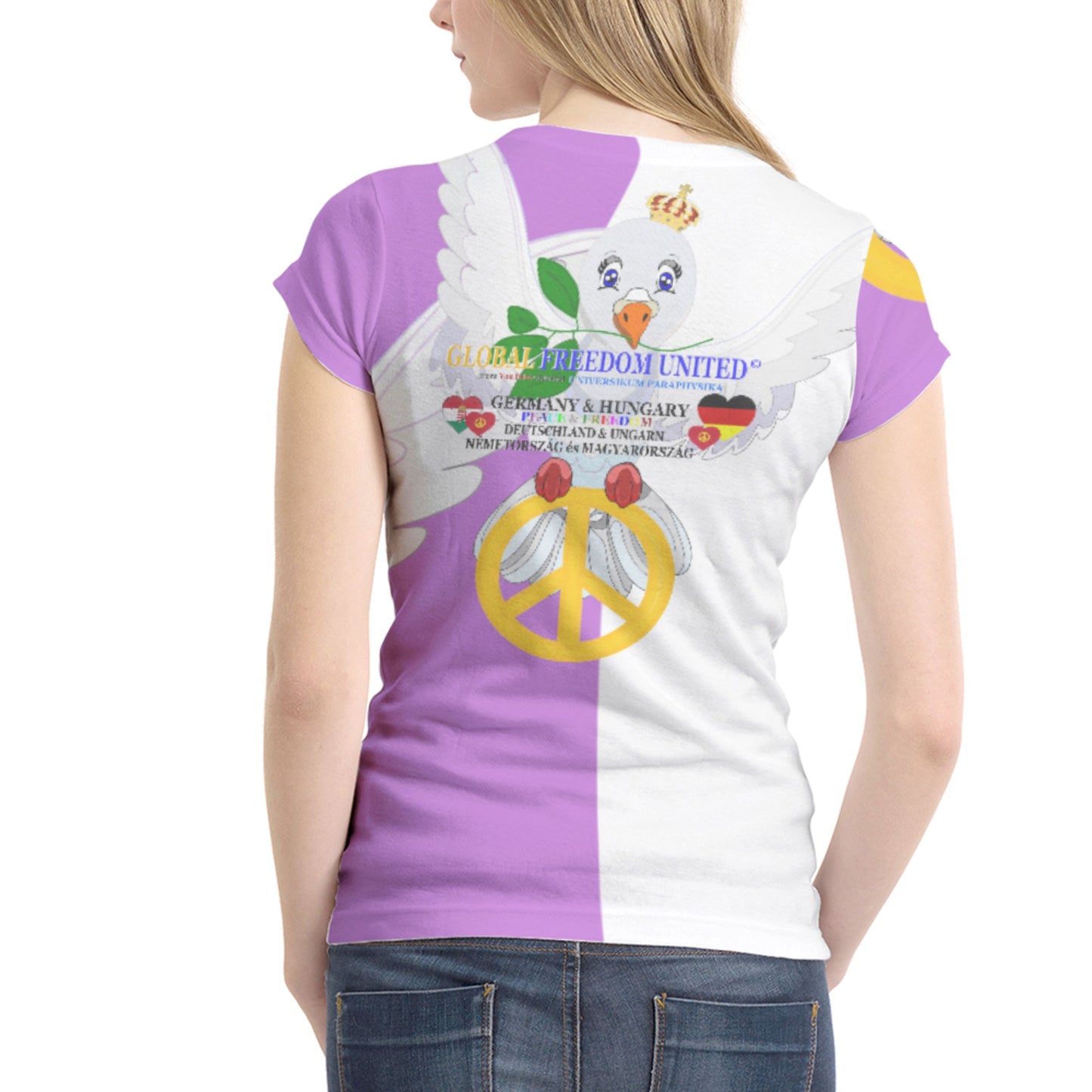 Women´s T-shirt 1 GLOBAL FREEDOM UNITED© Women Germany & Hungary Lilac
