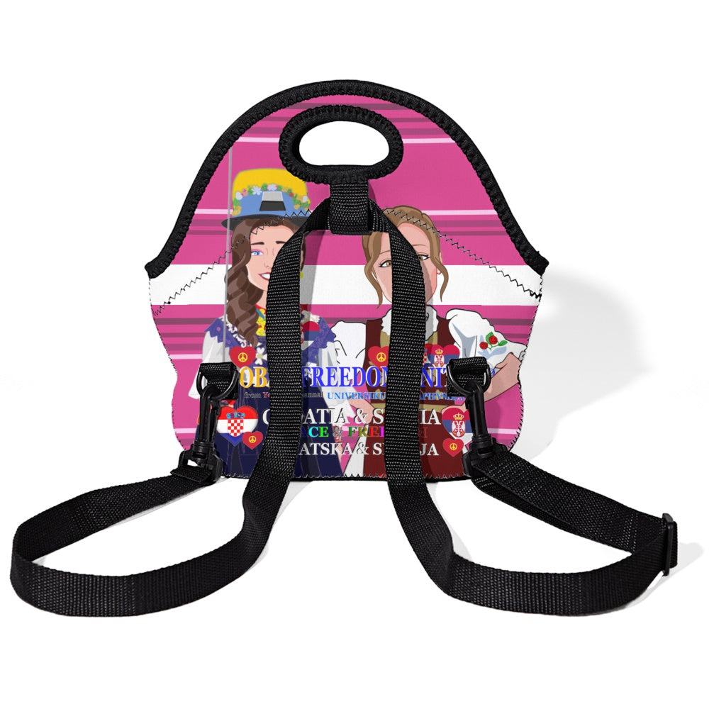 Meal Bag With Strap GLOBAL FREEDOM UNITED© Women Croatia & Serbia Pink 1