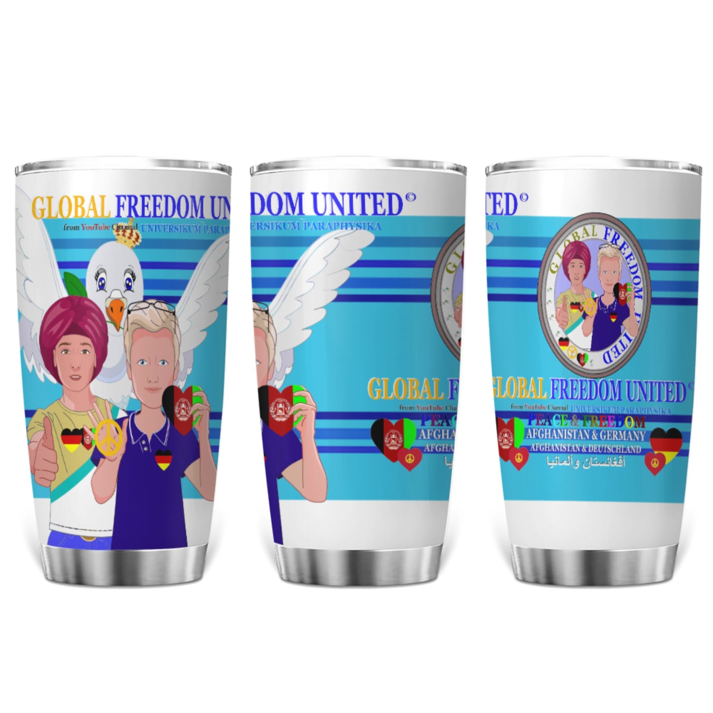 Tumbler Global Freedom United Men Afghanistan & Germany Old Peace Blue