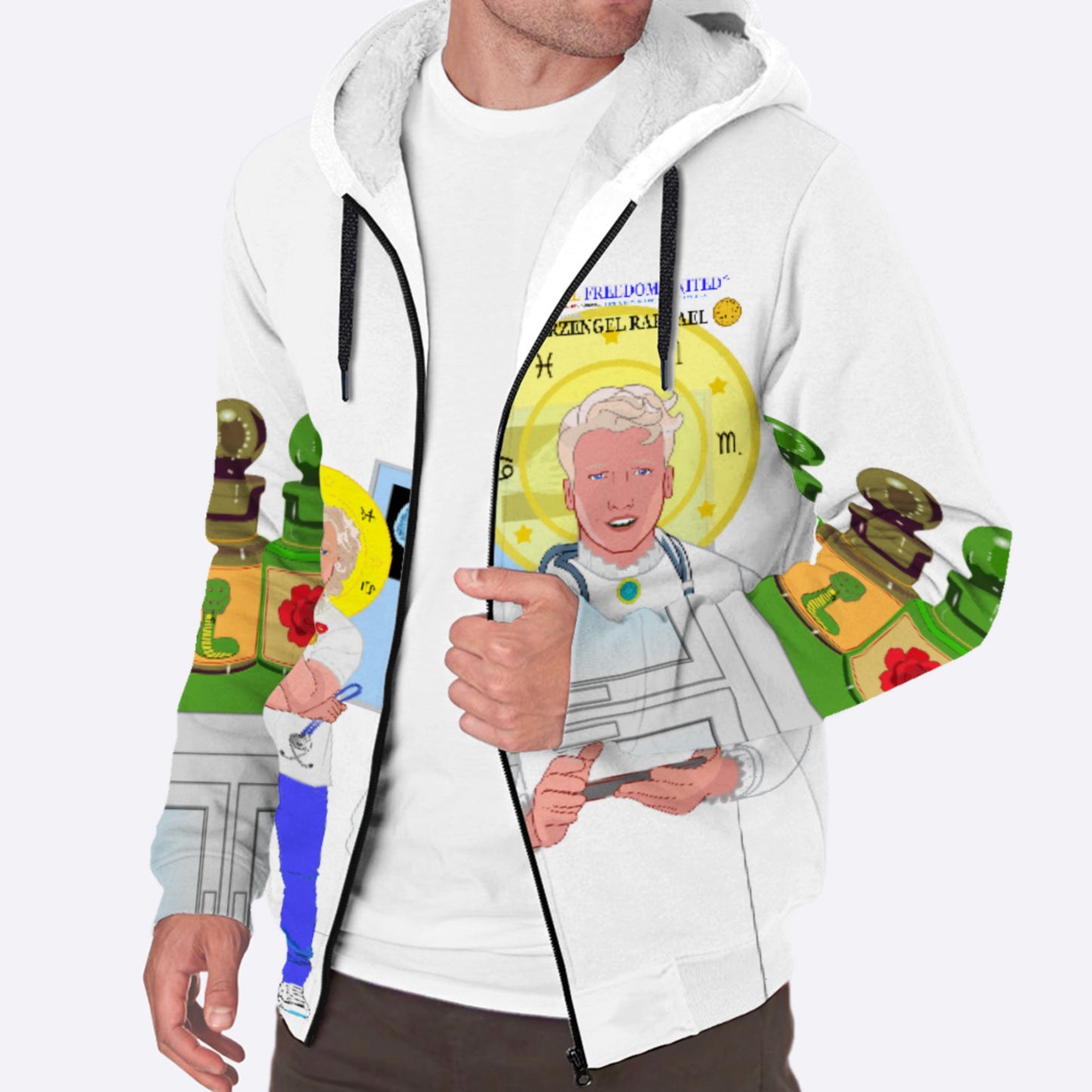 Plush Hoodie GLOBAL FREEDOM UNITED© Archangel Rafael German Lab