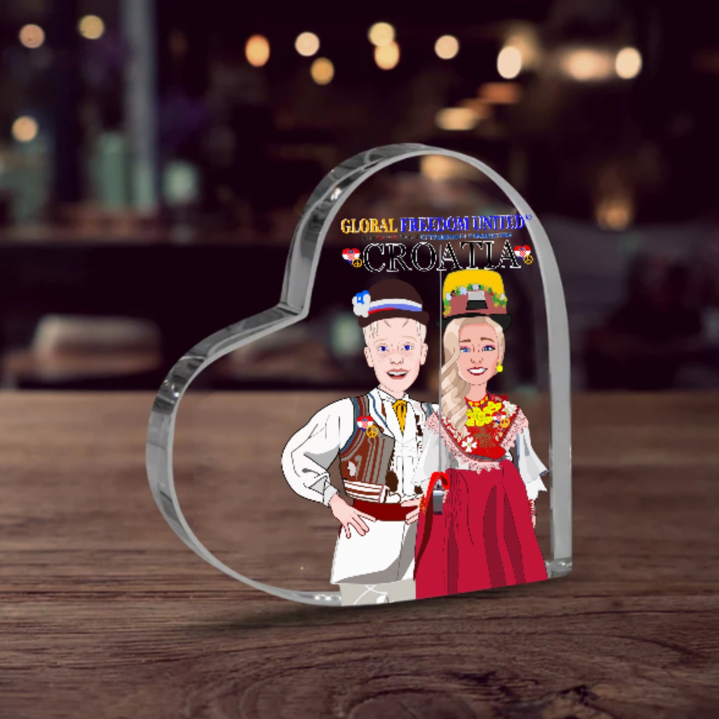 Acryl Heart Global Freedom United Couple Edition Croatia