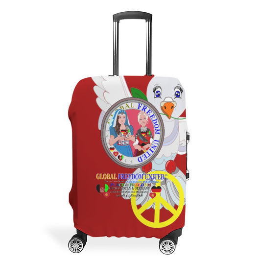 Luggage Cover GLOBAL FREEDOM UNITED© Women AFGHANISTAN & GERMANY Red