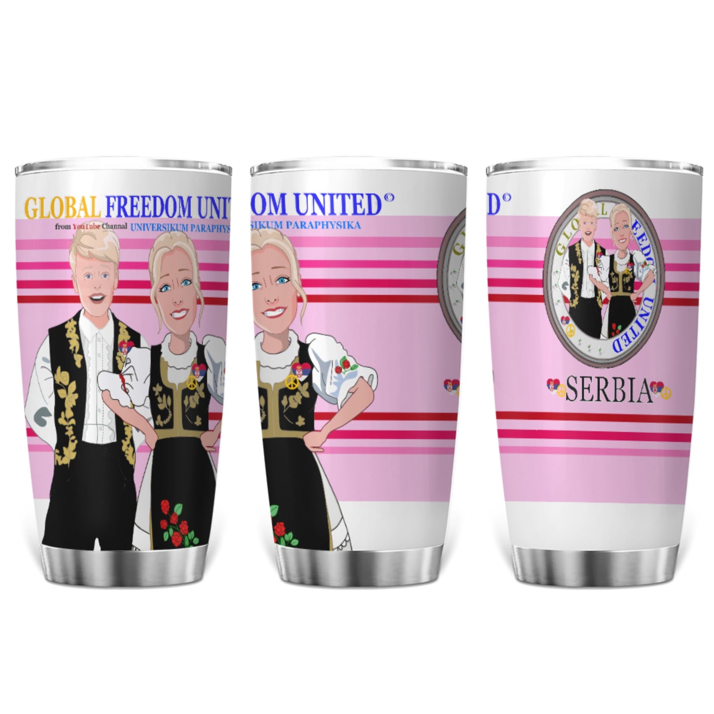 Tumbler Global Freedom United Couple Edition Serbia Black Pink2