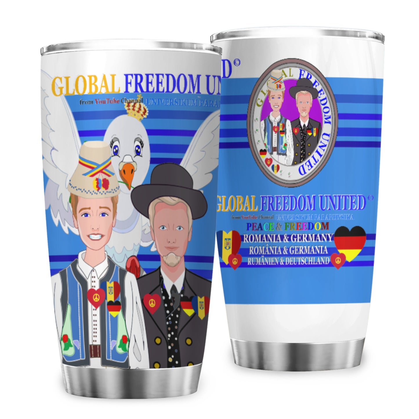Tumbler Global Freedom United Men Romania & Germany Deep Blue