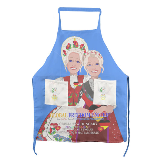 Apron GLOBAL FREEDOM UNITED© Women Germany & Hungary Blue