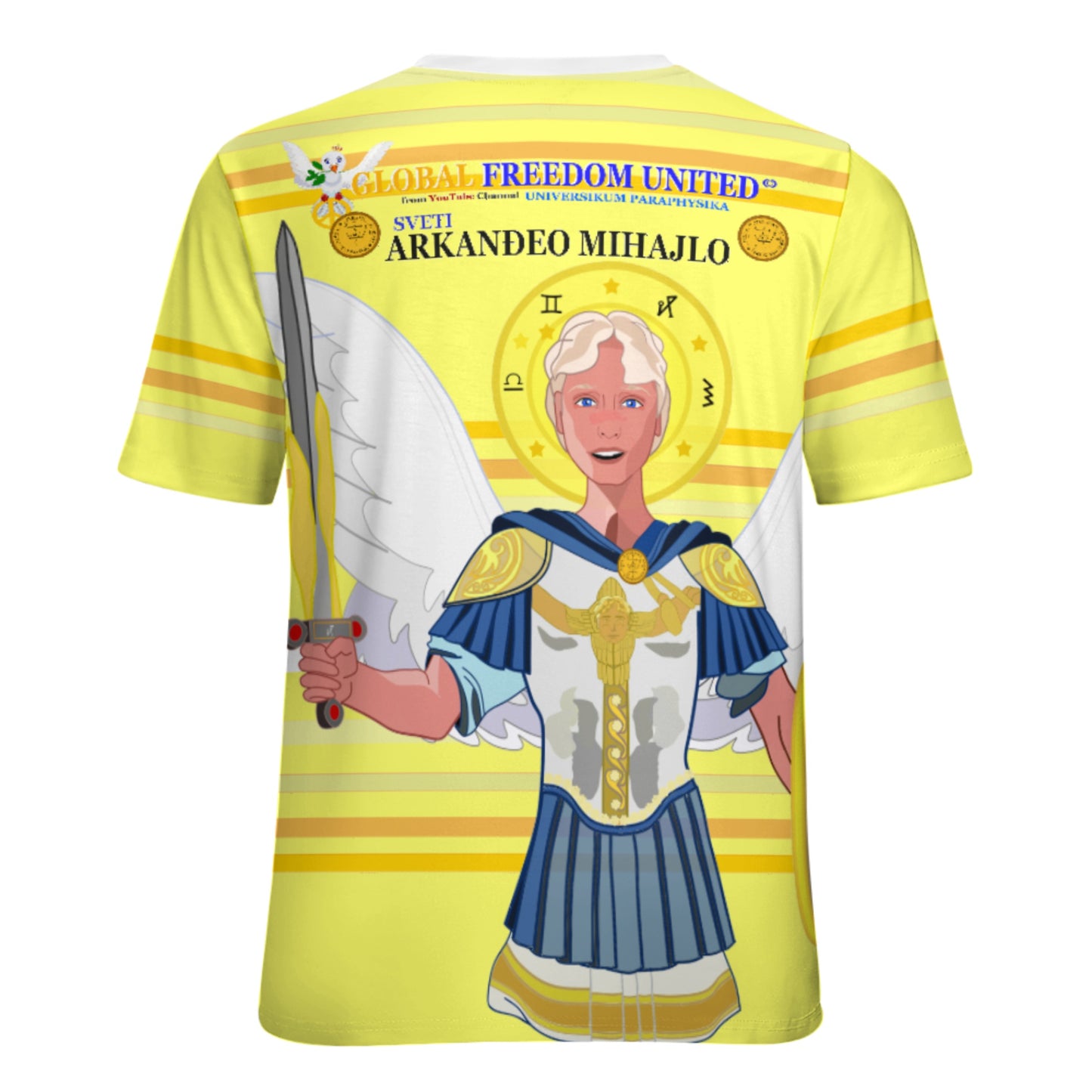 Women´s T-shirt Global Freedom United Archangel Michael Croatia V1 Yellow