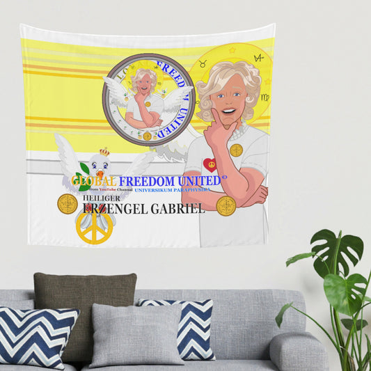 Tapestry GLOBAL FREEDOM UNITED©  Archangel Gabriel German Yellow