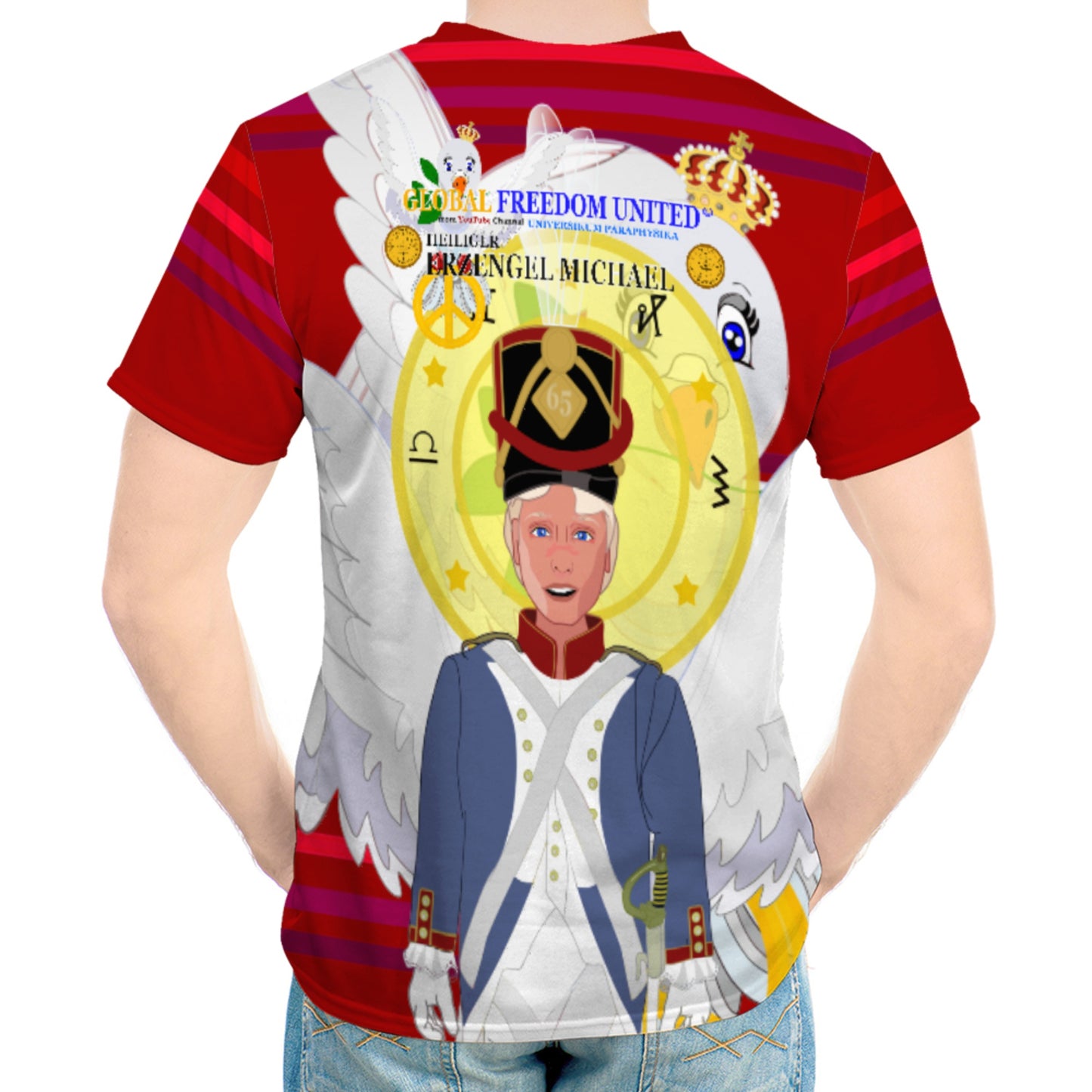 Men´s T-shirt Global Freedom United Erzengel Michael Red