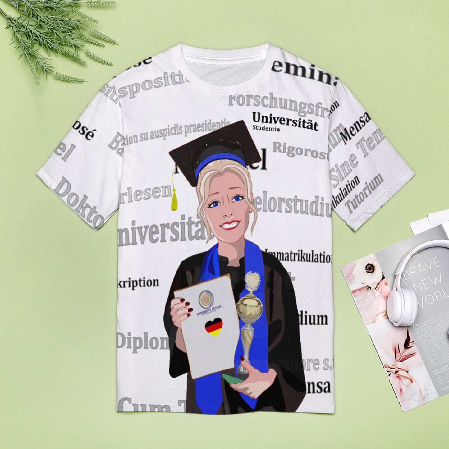 Women´s T-shirt Global Freedom United Student Girl Blond Hair Germany