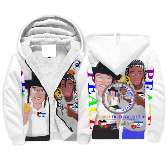 Pluesh Hoodie  Global Freedom United Men Palestina & Israel Big
