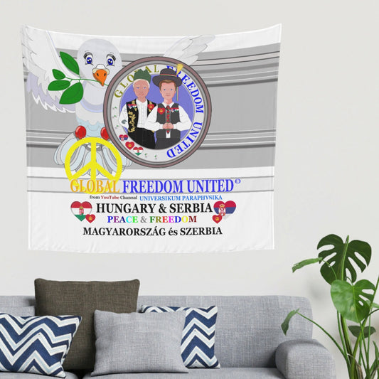 Tapestry GLOBAL FREEDOM UNITED© Men Hungary & Serbia Old Peace Grey