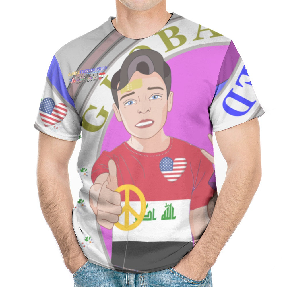 Men´s T-shirt GLOBAL FREEDOM UNITED© Men Iraq  & USA Grey