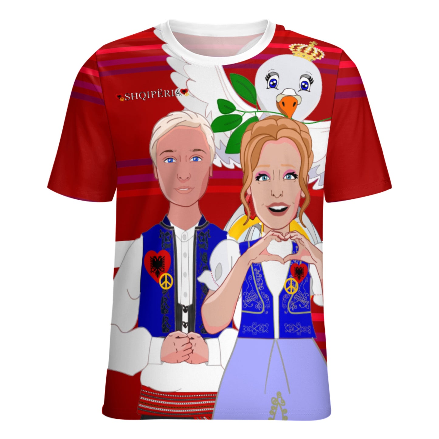 Women´s T-shirt 3 GLOBAL FREEDOM UNITED© Couple Albania Red