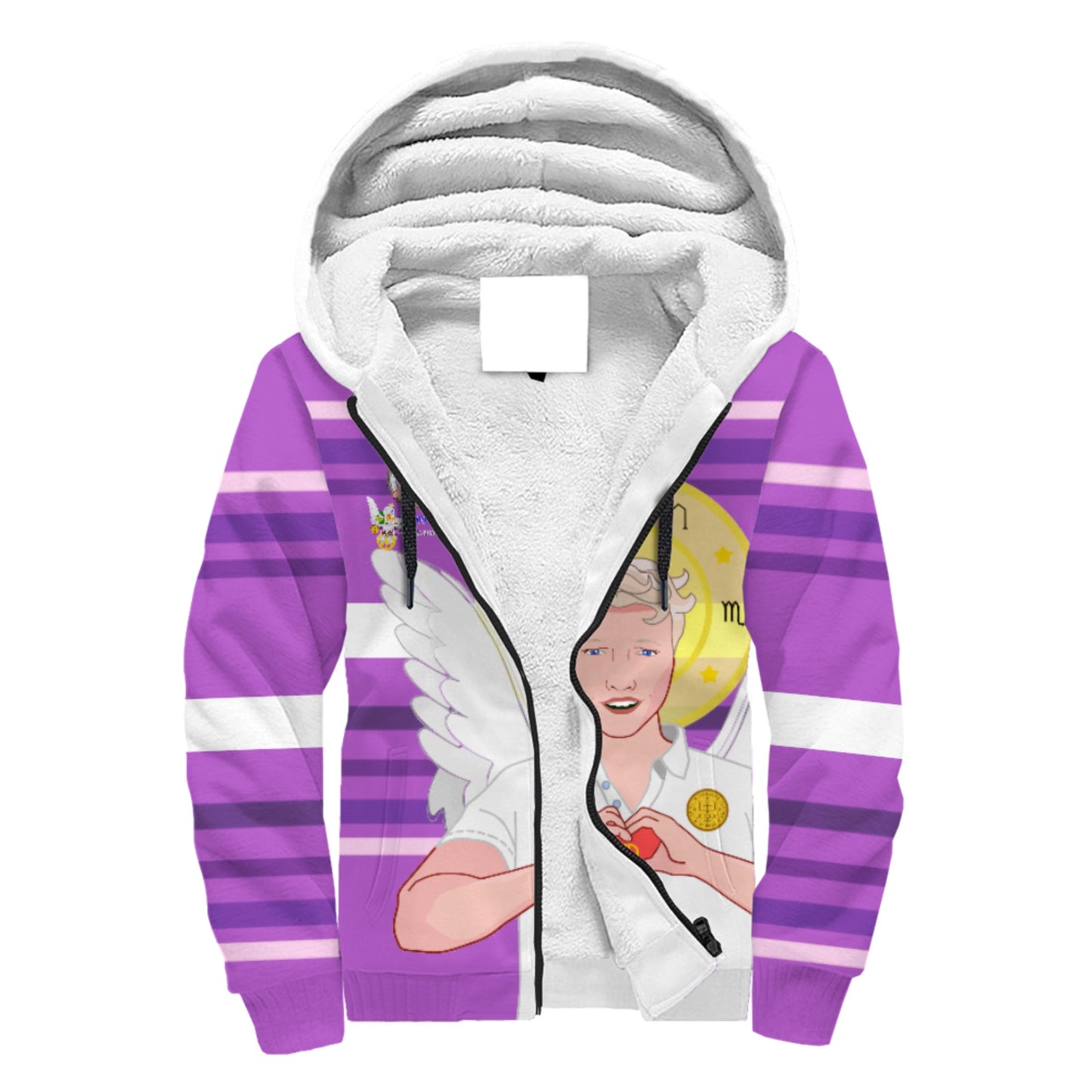 Plush Hoodie Global Freedom United Archangel Raphael German Lilac