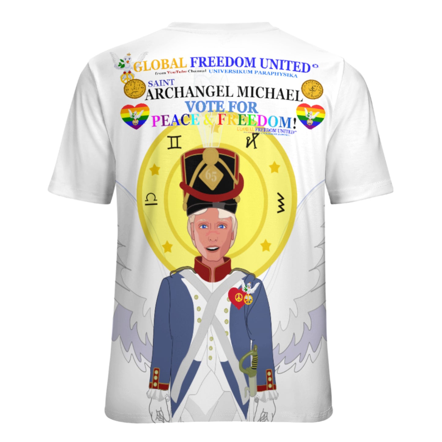 Women´s T-shirt GLOBAL FREEDOM UNITED© Dove Of Peace With Archangel Michael