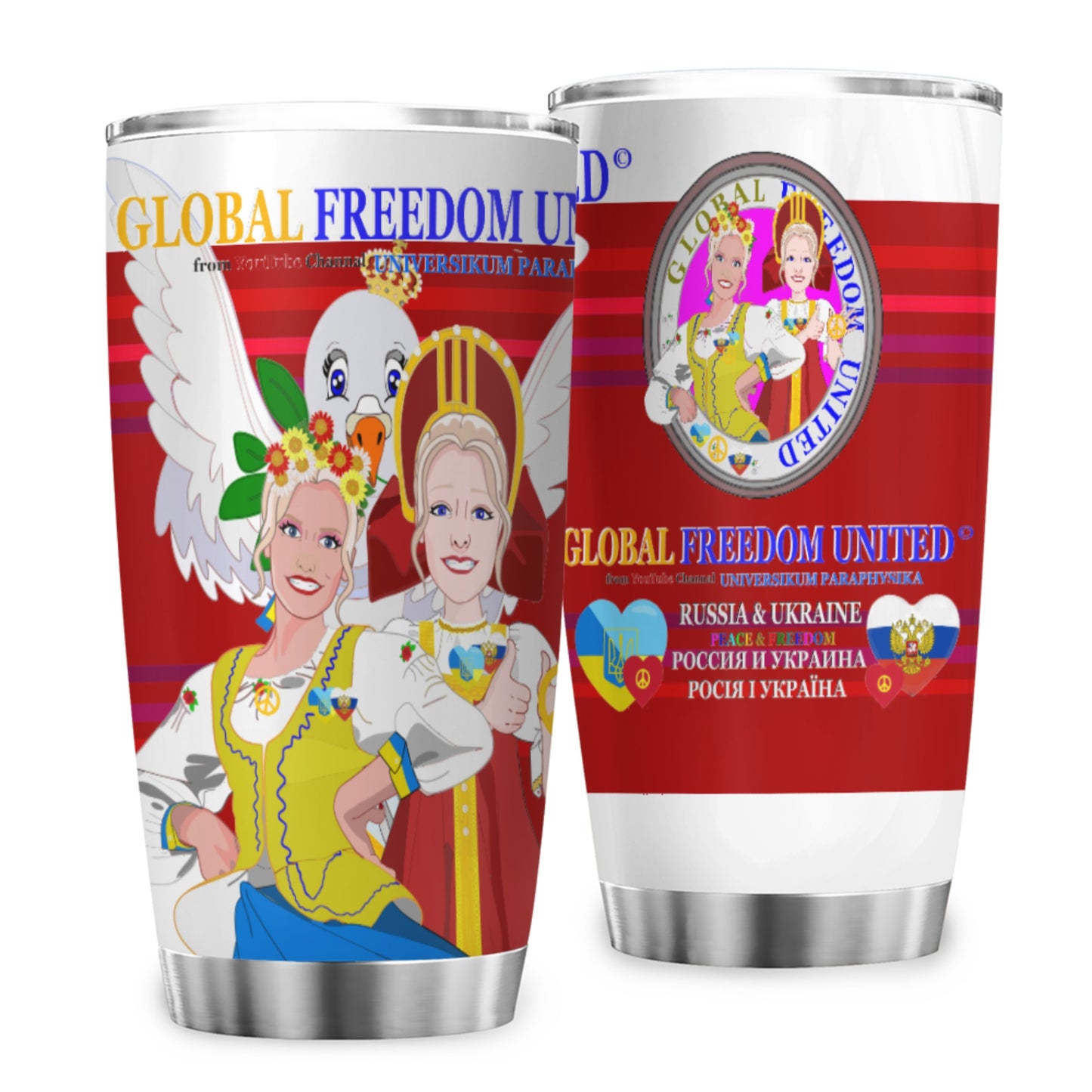 Tumbler Global Freedom United Women Russia & Ukrain Red