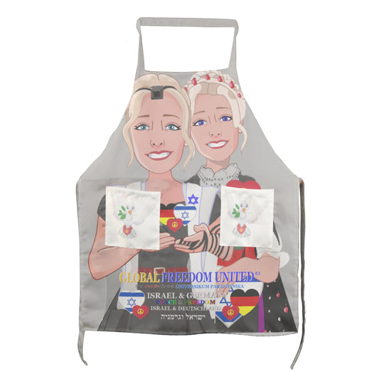 Apron GLOBAL FREEDOM UNITED© Women Israel & Germany Grey