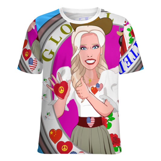 Women´s T-shirt 3 GLOBAL FREEDOM UNITED© Women USA & China  Blue