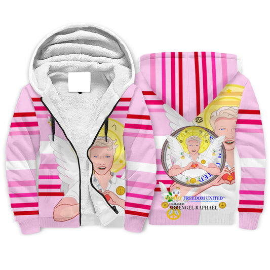 Plush Hoodie Global Freedom United Archangel Raphael German Pink2