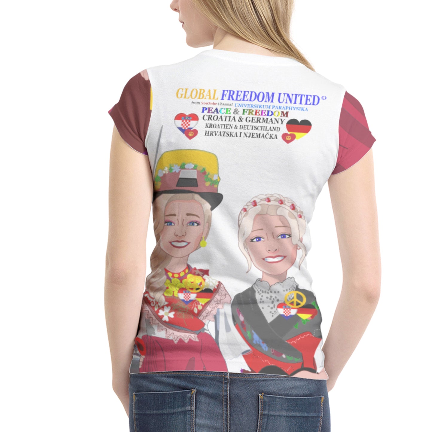 Women´s T-Shirt GLOBAL FREEDOM UNITED© Women Croatia & Germany Big