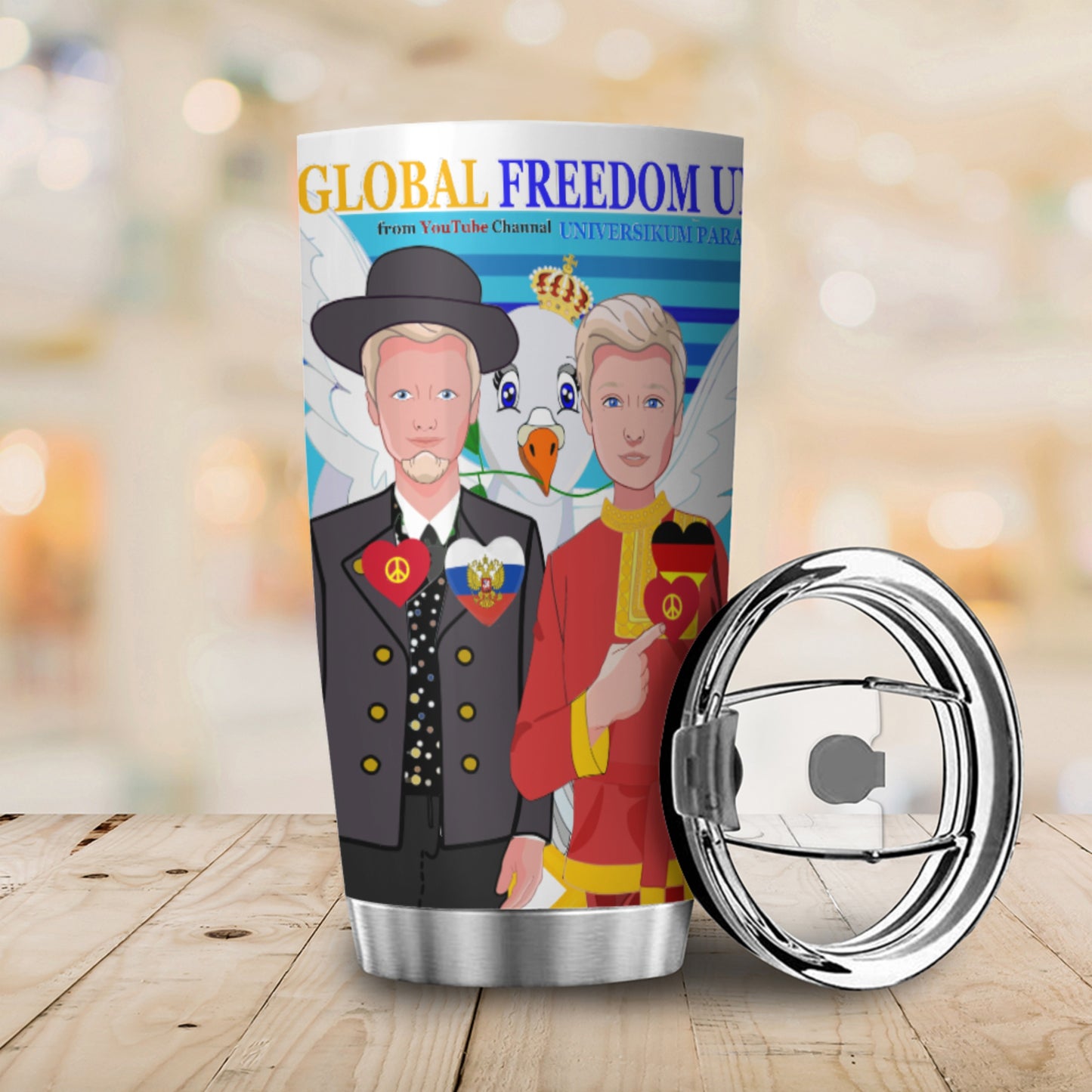 Tumbler Global Freedom United Men Germany & Russia Old Peace Blue