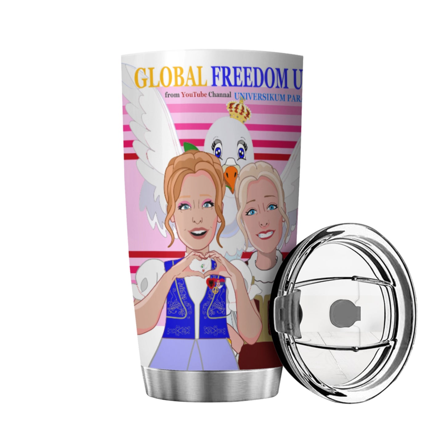 Tumbler Global Freedom United Women Albania & Serbia Old Peace Pink2