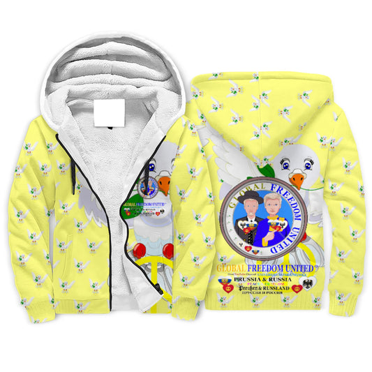 Plush Hoodie GLOBAL FREEDOM UNITED© Men Prussia & Russia Yellow