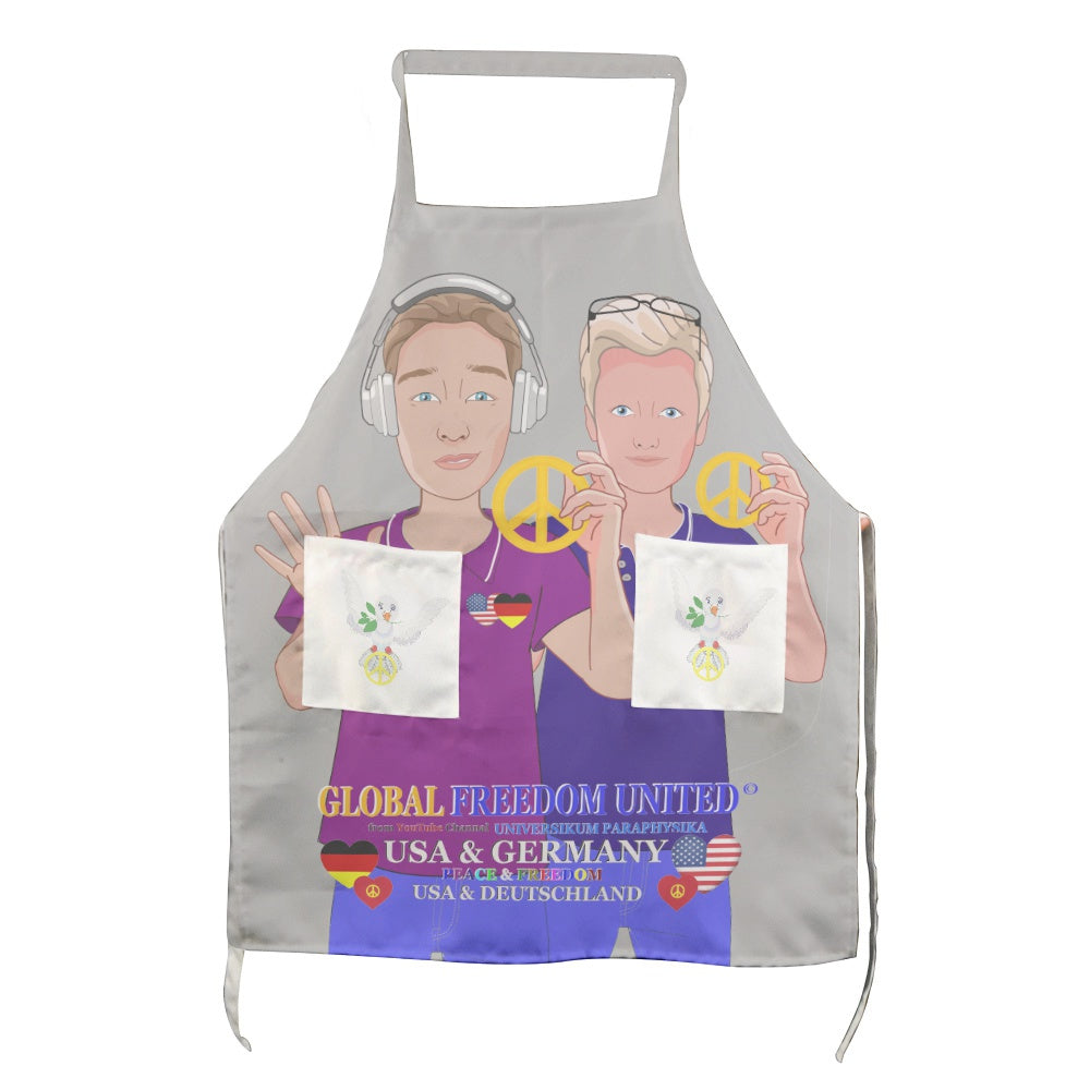 Apron GLOBAL FREEDOM UNITED© Men USA & Germany Grey