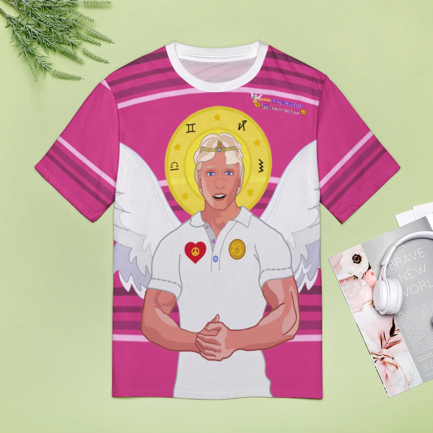 Women´s T-shirt Global Freedom United Archangel Michael Croatia V2 Pink1