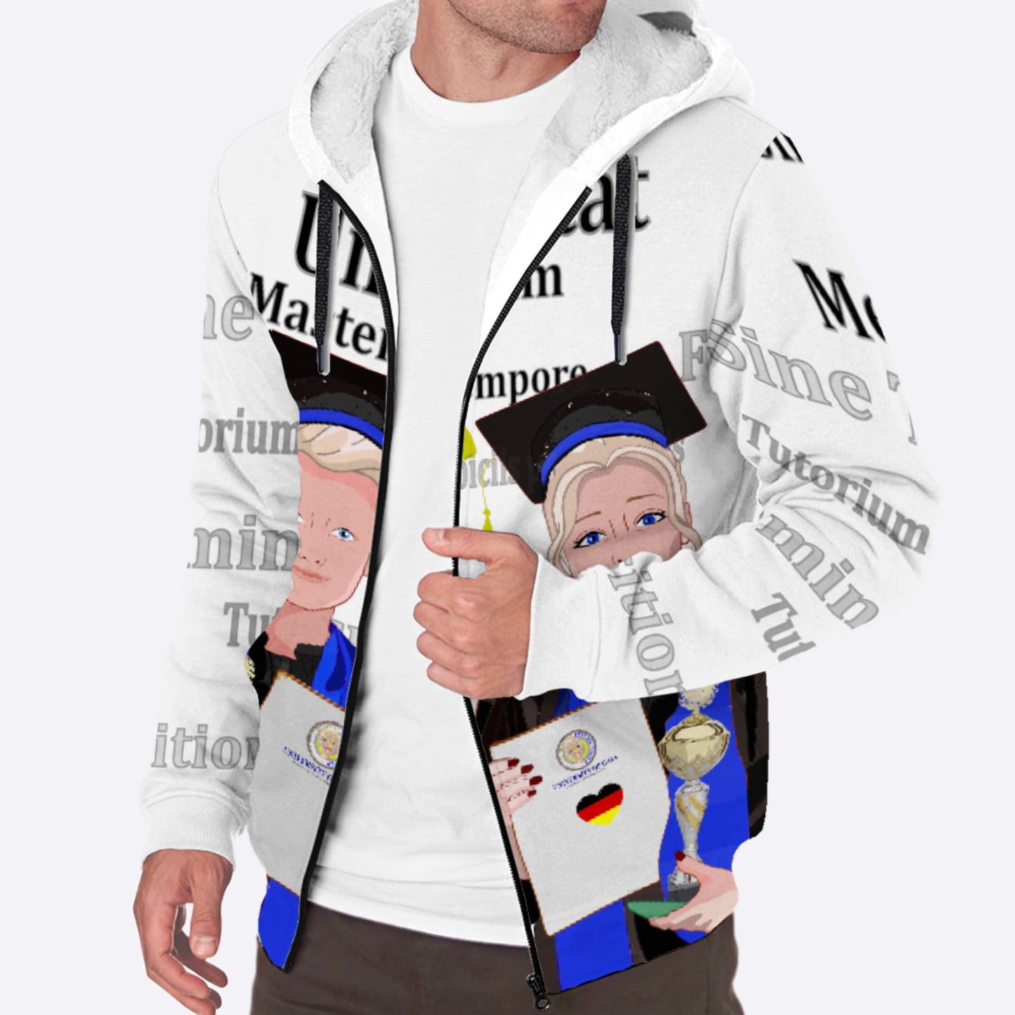 Plush Hoodie Global Freedom United Student Couple Blond Hair Germany