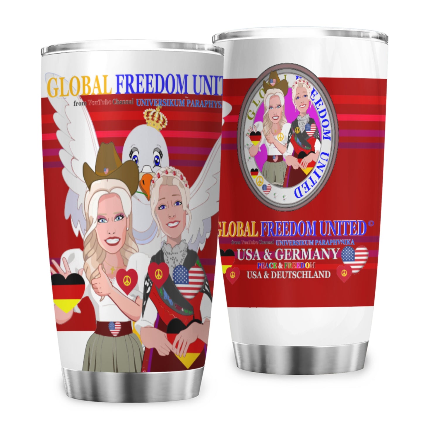 Tumbler Global Freedom United Women Usa & Germany Red