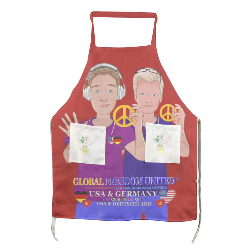 Apron GLOBAL FREEDOM UNITED© Men USA & Germany Red