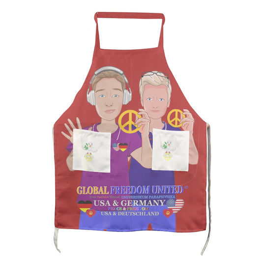 Apron GLOBAL FREEDOM UNITED© Men USA & Germany Red