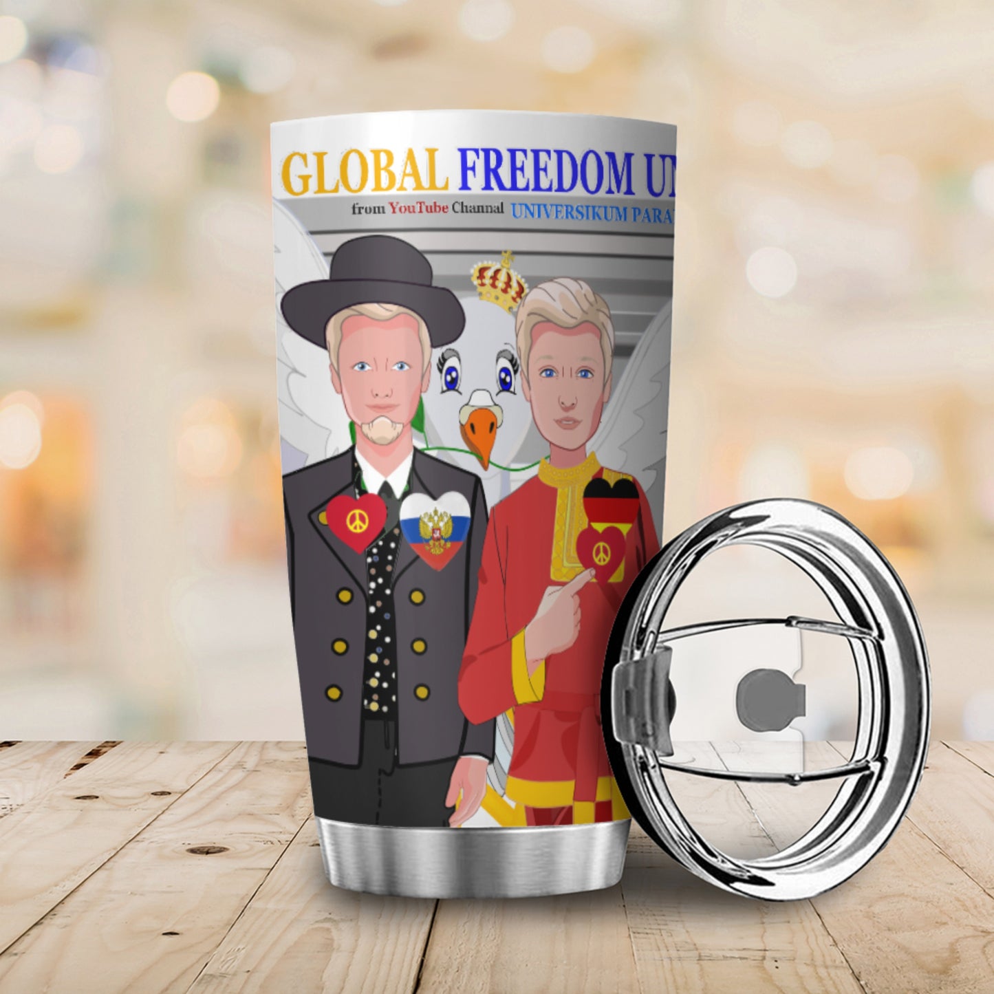 Tumbler Global Freedom United Men Germany & Russia Old Peacegrey