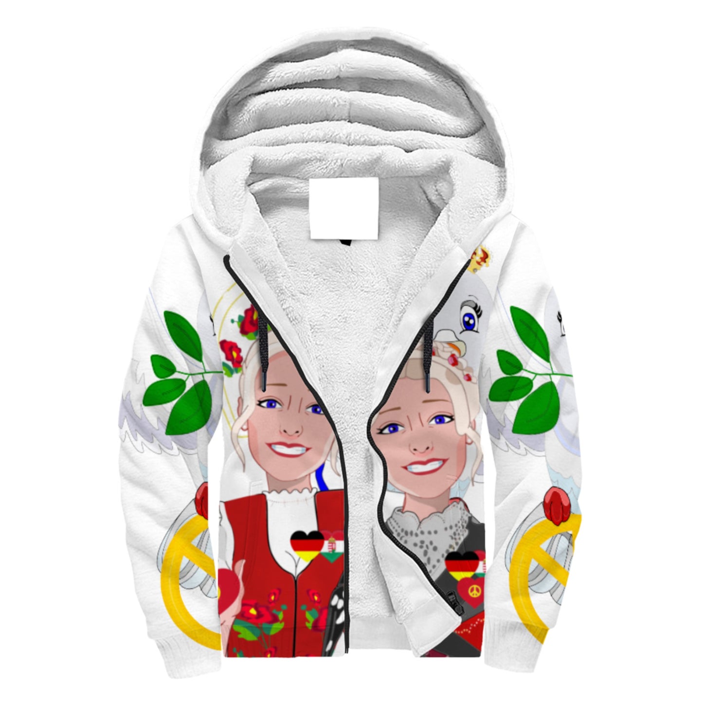Plush Hoodie GLOBAL FREEDOM UNITED© Women Germany & Hungary BIG