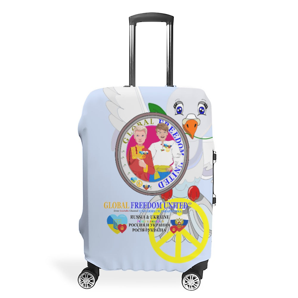 Luggage Cover Global Freedom United Men Russia & Ukraina Old Peace Light Blue