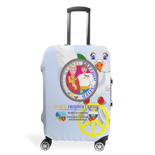 Luggage Cover Global Freedom United Men Russia & Ukraina Old Peace Light Blue