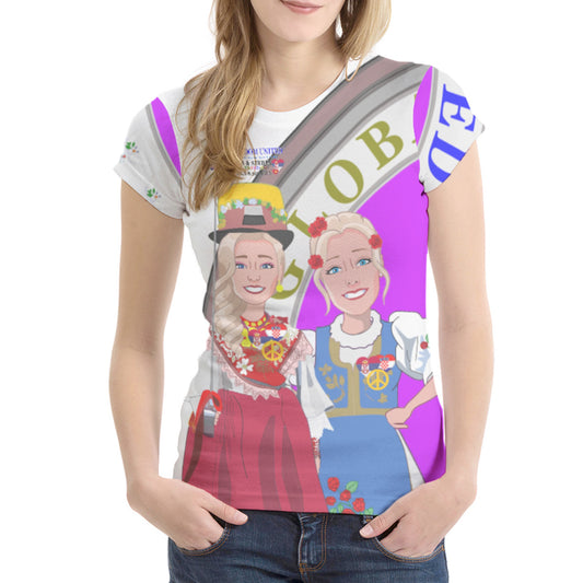 Women´s T-shirt GLOBAL FREEDOM UNITED© Women Croatia & Serbia V2  Wight