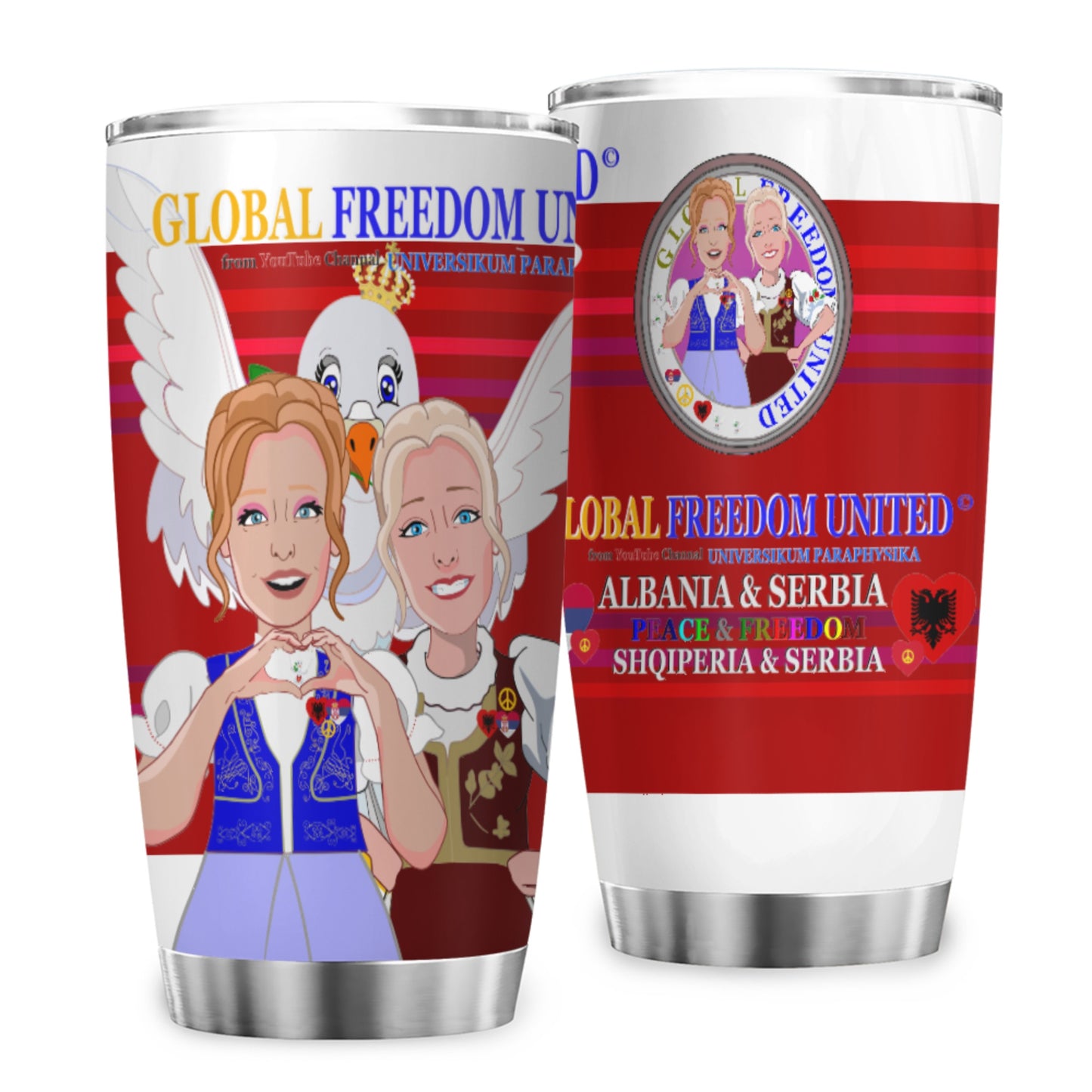 Tumbler Global Freedom United Women Albania & Serbia Old Peace Red