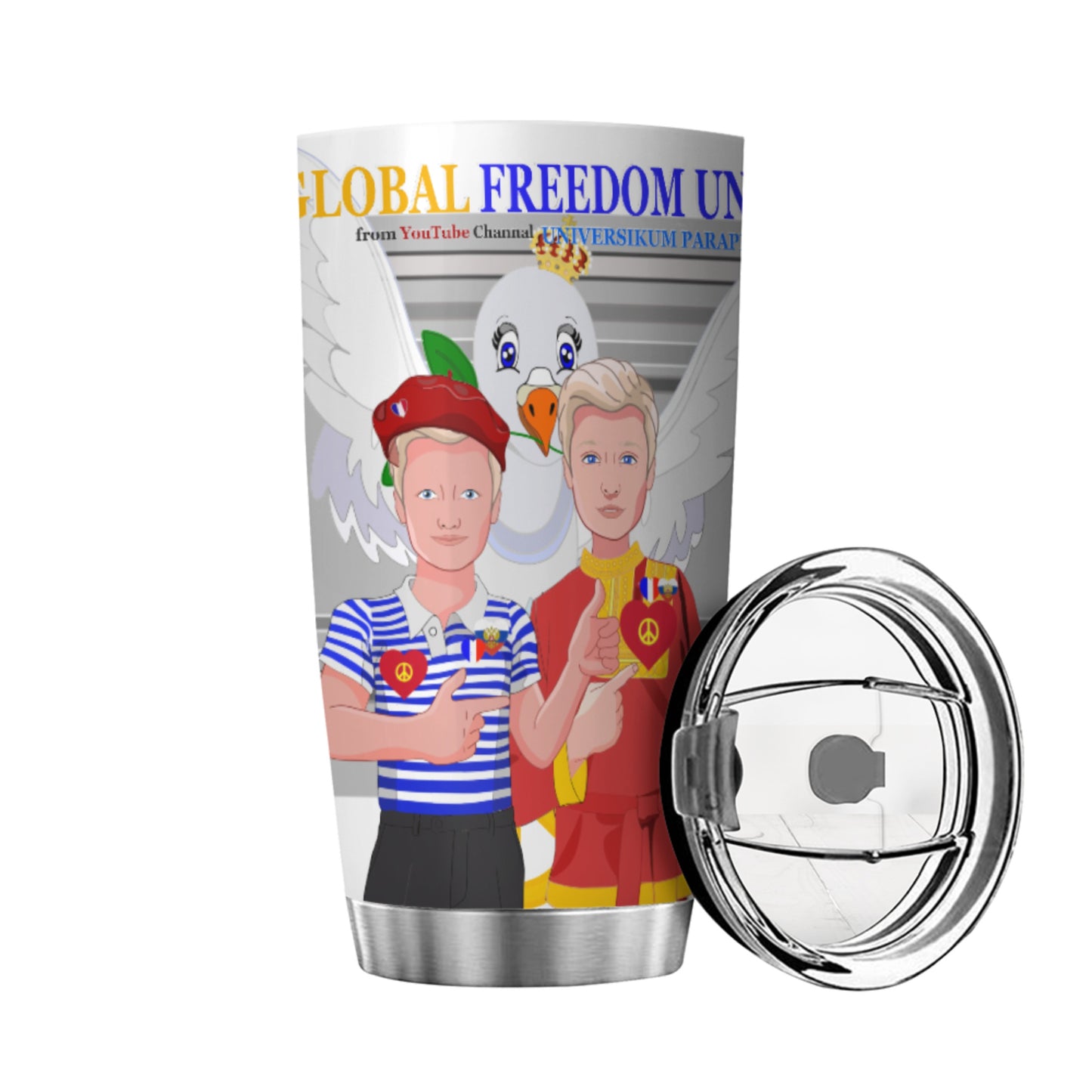 Tumbler Global Freedom United Men French & Russia Old Peace Grey