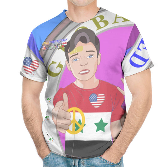 Men´s T-shirt GLOBAL FREEDOM UNITED© Men Syria & USA  Blue