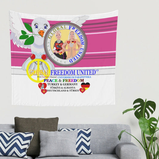 Tapestry Global Freedom United Women Turkey & Germany Old Peace Pink