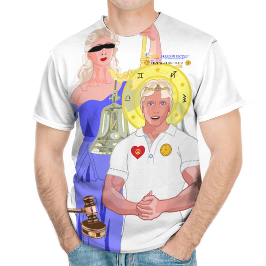 Men´s T-shirt Global Freedom United Archangel Michael German Justicia