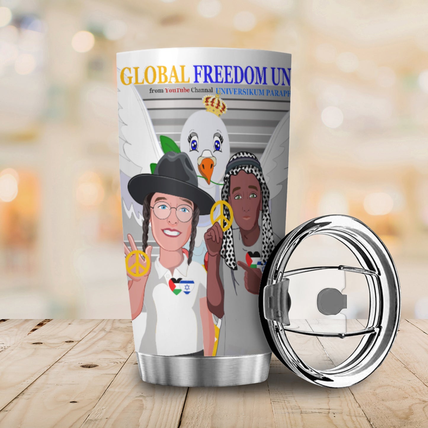 Tumbler Global Freedom United Men Palestina & Israel Grey