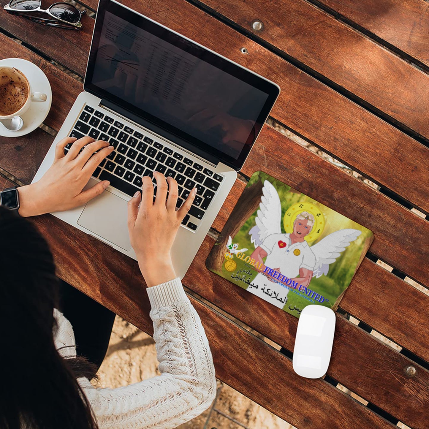 Mouse Pat Global Freedom United Archangel Michael Arabic V2